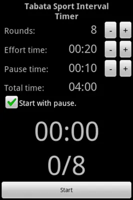 Tabata Sport Interval Timer android App screenshot 2